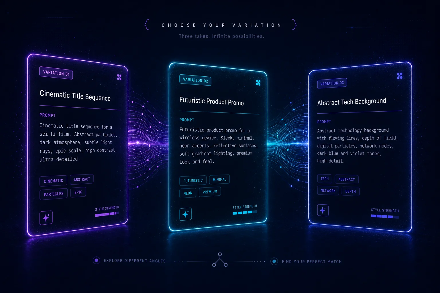 Three Gemini Omni prompt variations displayed side by side for comparison